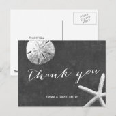  Chalkboard Beach Theme Wedding Dank u Briefkaart (Voorkant / Achterkant)
