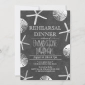 Chalkboard Beach Theme Wedding Rehearsal Dinner Kaart (Voorkant)