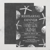 Chalkboard Beach Theme Wedding Rehearsal Dinner Kaart (Voorkant / Achterkant)