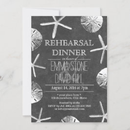 Chalkboard Beach Theme Wedding Rehearsal Dinner Kaart