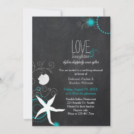 Chalkboard Beach Wedding Rehearsal Dinner Kaart