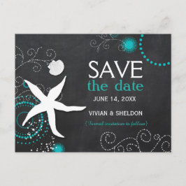 Chalkboard Beach Wedding Save the Date Aankondigingskaart