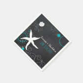 Chalkboard Beach Wedding Servetten (Hoek)