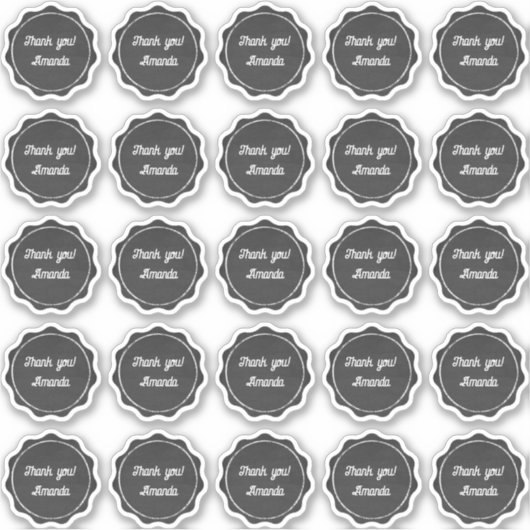 Chalkboard bedankt je voor je naamlabels sticker (Voorkant)