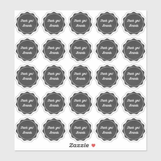 Chalkboard bedankt je voor je naamlabels sticker (Vel)