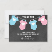 Chalkboard BEDANKT U baby shower (Voorkant)