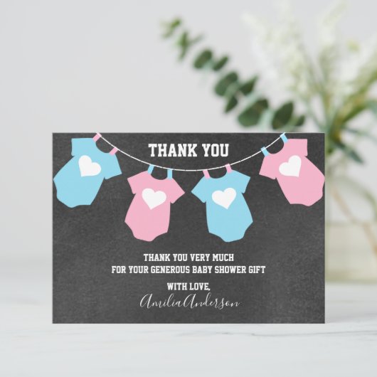 Chalkboard BEDANKT U baby shower (Staand voorkant)