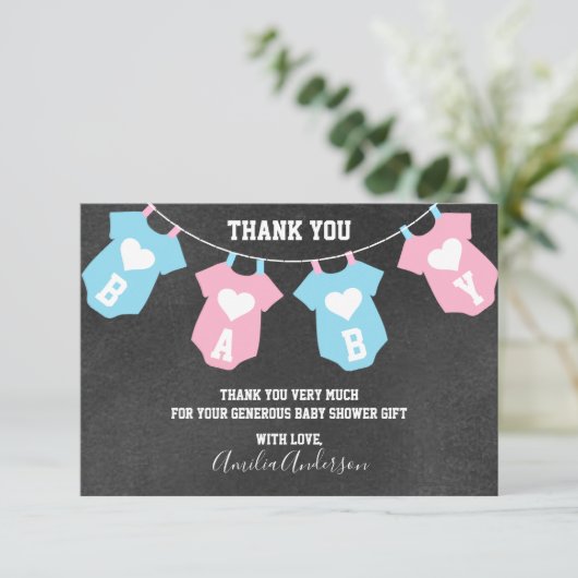 Chalkboard BEDANKT U baby shower (Staand voorkant)