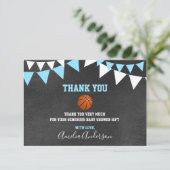 Chalkboard BEDANKT U BASKETBALL BOY baby shower (Staand voorkant)