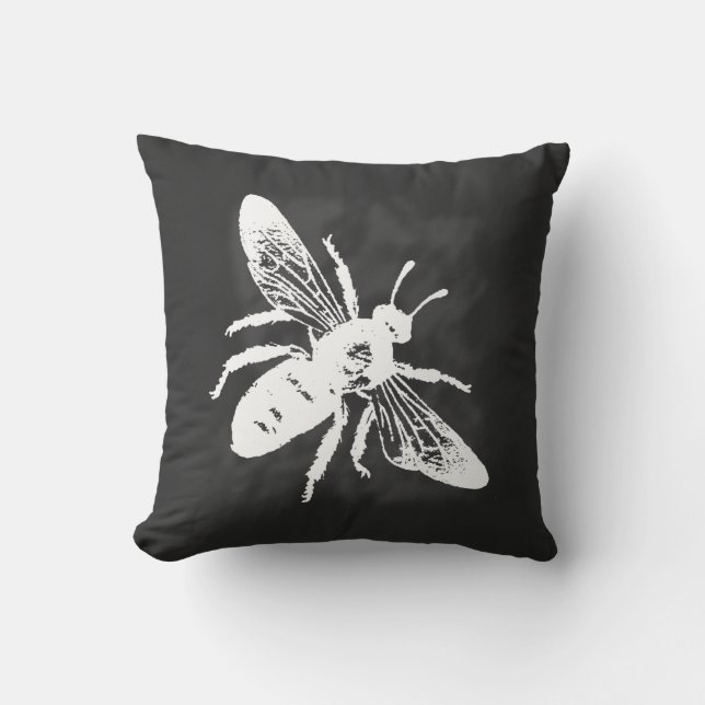 Chalkboard Bee Pillow Kussen (Voorkant)
