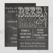 Chalkboard Beer Diapers en Dads Baby shower Kaart (Voorkant / Achterkant)