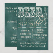 Chalkboard Beer Diapers en Dads Baby shower Kaart (Voorkant / Achterkant)