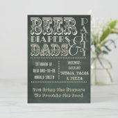 Chalkboard Beer Diapers en DADS-Baby shower Kaart (Staand voorkant)
