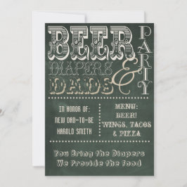 Chalkboard Beer Diapers en Dads Baby shower Kaart