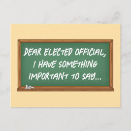 Chalkboard bericht aan gekozen ambtenaren briefkaart