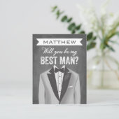 Chalkboard Best Man | Groomsman Kaart (Staand voorkant)