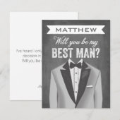 Chalkboard Best Man | Groomsman Kaart (Voorkant / Achterkant)