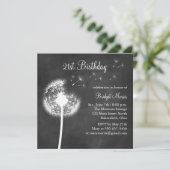 Chalkboard Best Wishes 21st Birthday Invitation Kaart (Staand voorkant)