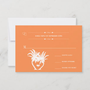 Chalkboard bestemming Oranje strand palm RSVP Kaartje