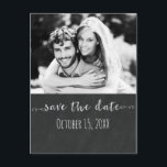 Chalkboard BEWAART DATE Chalk Weddenfoto Aankondigingskaart<br><div class="desc">Chalkboard bewaart het DATE Chalk Wedding Photo Briefkaart. Pas met uw foto en tekst aan.</div>