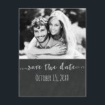 Chalkboard BEWAART DATE Chalk Weddenfoto Aankondigingskaart<br><div class="desc">Chalkboard bewaart het DATE Chalk Wedding Photo Briefkaart. Pas met uw foto en tekst aan.</div>
