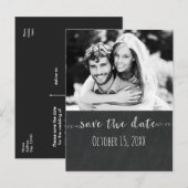 Chalkboard BEWAART DATE Chalk Weddenfoto Aankondigingskaart (Voorkant / Achterkant)