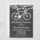 Chalkboard Bicycle Birthday Party Invitation Adult Kaart (Voorkant)