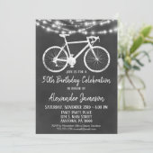 Chalkboard Bicycle Birthday Party Invitation Adult Kaart (Staand voorkant)
