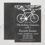 Chalkboard Bicycle Birthday Party Invitation Adult Kaart (Voorkant / Achterkant)