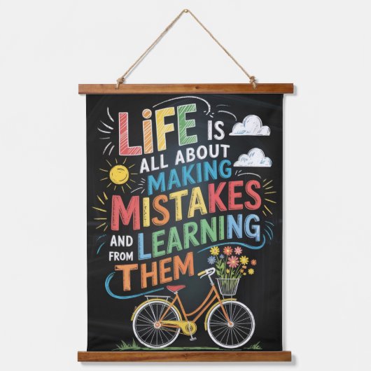 Chalkboard Bike Inspiration - Life's Mistakes & L Hangend Wandkleed (Voorkant)
