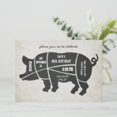 Chalkboard Birthday BBQ Uitnodiging (Staand voorkant)