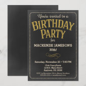 Chalkboard Birthday Invitation Adult Man of Woman Kaart (Voorkant / Achterkant)