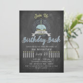 Chalkboard Birthday Invitation Kaart (Staand voorkant)