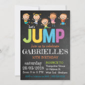 Chalkboard Birthday Trampoline Party Invitation Kaart (Voorkant)
