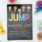 Chalkboard Birthday Trampoline Party Invitation Kaart