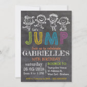 Chalkboard Birthday Trampoline Party Invitation Kaart (Voorkant)