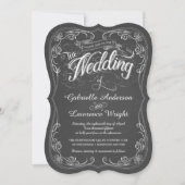 Chalkboard Bistro Art Wedding Invitations Kaart (Voorkant)