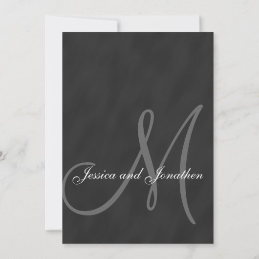 Chalkboard Black and White Wedding Invitation Kaart (Voorkant)