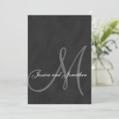Chalkboard Black and White Wedding Invitation Kaart (Staand voorkant)