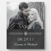 Chalkboard Black and White Wedding Photo Template Fotoplaat (Voorkant)
