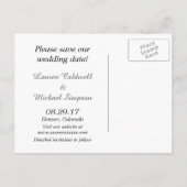 Chalkboard Black en White Save the Date Aankondigingskaart (Achterkant)