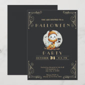 Chalkboard Black & Gold Ghost Coffee Halloween Kaart (Voorkant / Achterkant)