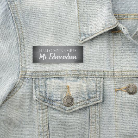 Chalkboard Black Gray Fade Naamplaatje (In situ)