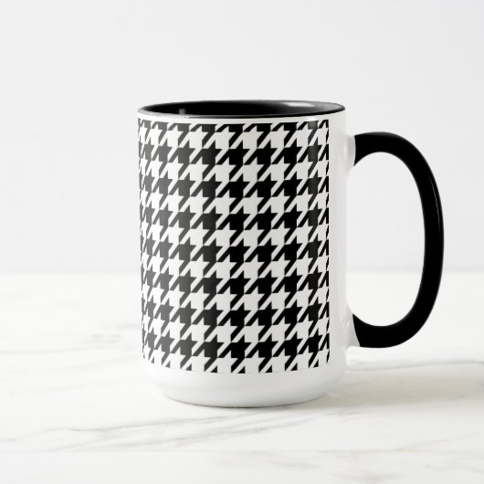  Chalkboard Black Houndstooth Mok (Rechts)