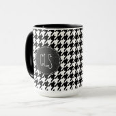  Chalkboard Black Houndstooth Mok (Voorkant links)