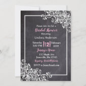 Chalkboard Black & Pink Bridal Shower-uitnodiginge Kaart (Voorkant)