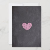 Chalkboard Black & Pink Bridal Shower-uitnodiginge Kaart (Achterkant)