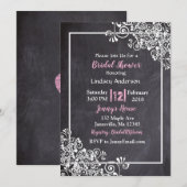 Chalkboard Black & Pink Bridal Shower-uitnodiginge Kaart (Voorkant / Achterkant)