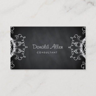 Chalkboard Black Professional Damask Visitekaartje
