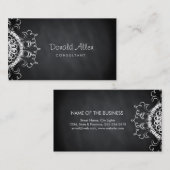 Chalkboard Black Professional Damask Visitekaartje (Voorkant / Achterkant)